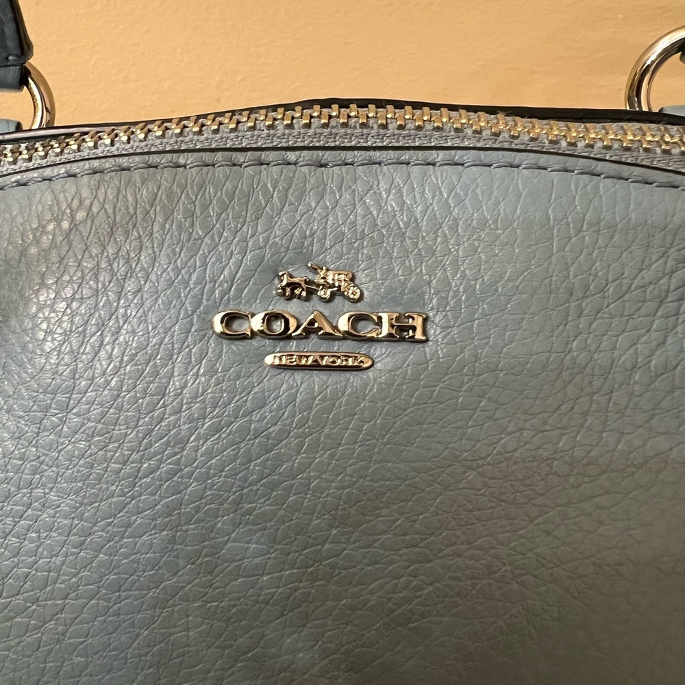 Coach Kelsey Kelsey Blue Leather Satchel Crossbody - Picture 7 of 14
